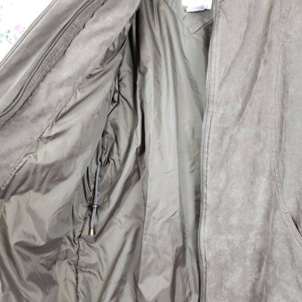 Worthington Essentials Soft Brown Faux Suede Zip Coat Jacket M - Picture 5 of 12
